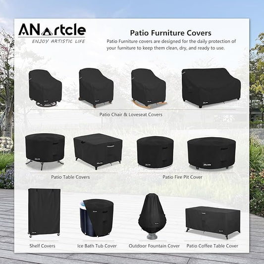3-Seater Patio Sofa Cover,79W x 37D x 35H Inches Outdoor Couch Cover,100% Waterproof Heavy Duty Patio Sofa Covers,Patio Furniture Covers,Black