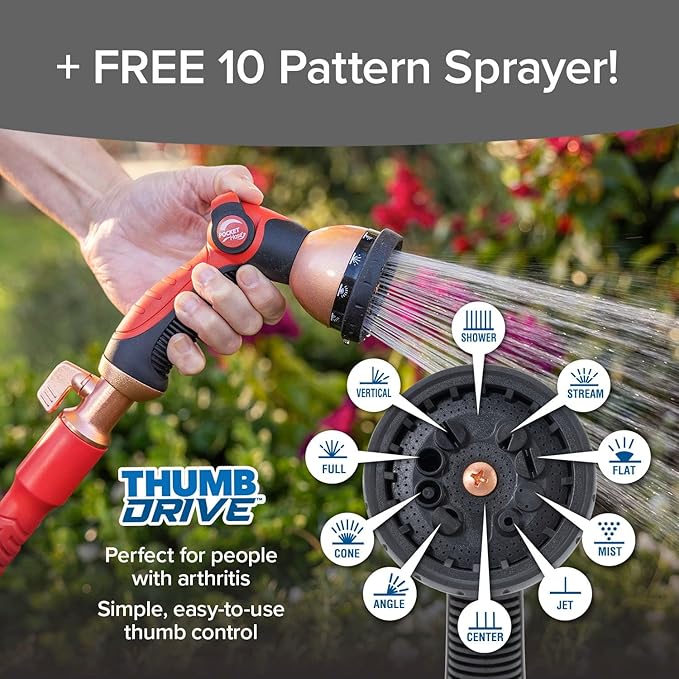 Pocket Hose Ballistic 100 FT Expandable Garden Hose w/Pocket Pivot Swivel Connector, Anti-Burst Sleeve Reinforced with Bulletproof Fiber, Lightweight, No-Kink, Compact, UV-Protected, AS SEEN ON TV