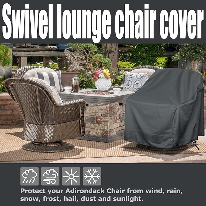 Outdoor Swivel Lounge Chair Cover 4 Pack,Waterproof Heavy Duty Outdoor Chair Covers, (30" W X 34" D X 38.5" H) Patio Furniture Cover for Swivel Patio Lounge Chair