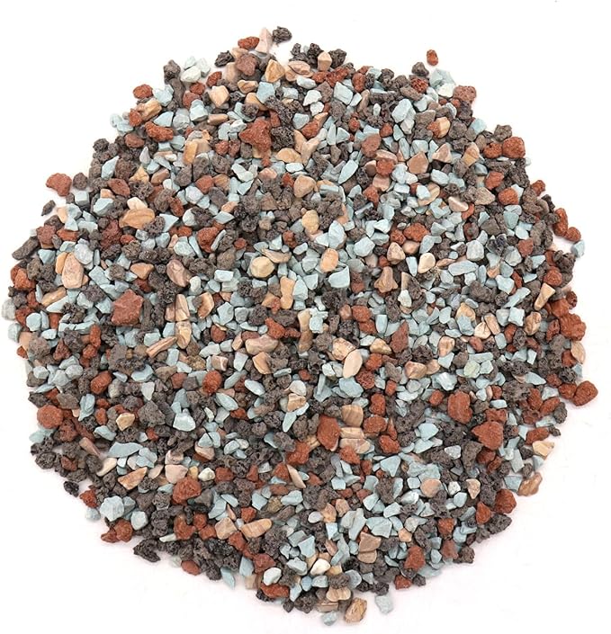 Volcanic Rock for Plants. Gritty Mix. Mixed Color Lava. 1/5 Inch - 2 lbs for Potting Soil, Succulents, Pots, Plants, Gardening (Mini (0.2 Inch), Horticultural - Bonsai Mix, 2)