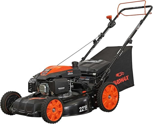 YARDMAX 22 in. 201cc Select PACE 6 Speed CVT High Wheel FWD 3-in-1 Gas Walk Behind Self Propelled Lawn Mower, Black (YG2860)