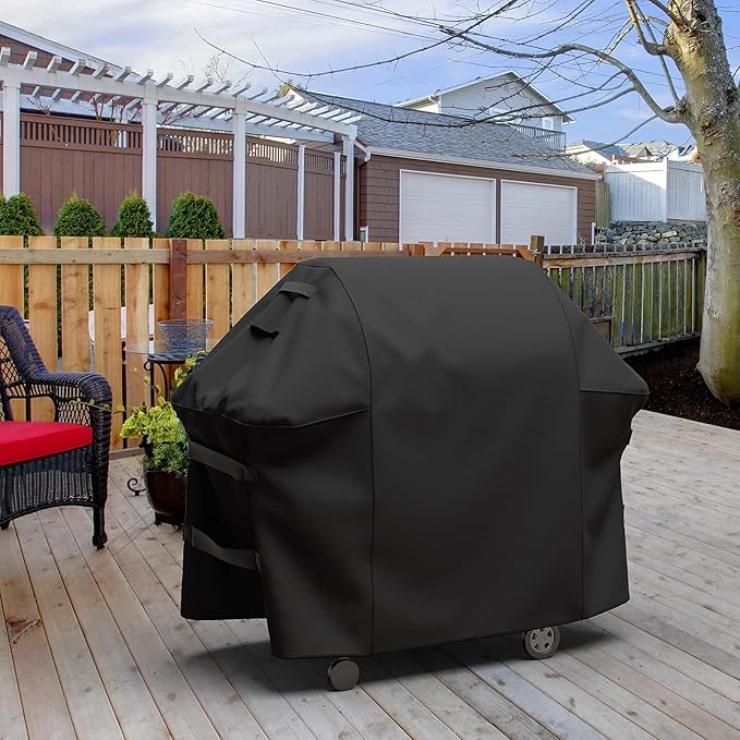 SHINESTAR 72 Inch Grill Cover for Weber Summit 400 & Napoleon 625, Heavy Duty Oxford Fabric BBQ Cover, Waterproof UV Protection, Windproof with Magic Tape & Drawstring Bottom