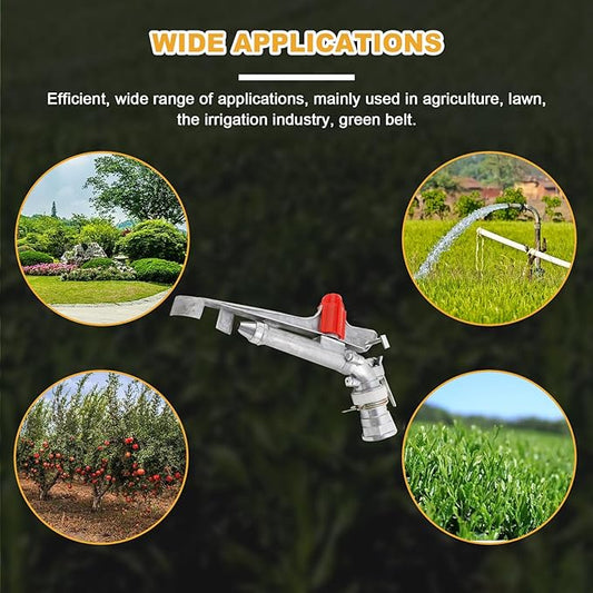2" Agriculture Farm Irrigation Sprinkler Lawn Sprinkler Irrigation Spray Gun Large-Area Watering Spray 360° Rotary Farm Lawn Garden Irrigation, Pack of 2 (2.0 Inch DN50 Normal) …