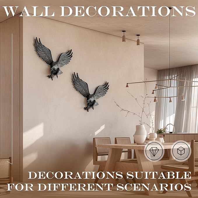 Linton Arts Metal Eagle Wall Decor β Cast Iron Patriotic Decoration Wall Art for Outdoor & Indoor, American Eagle Wall Hanging for Home, Garden, Patio, Door,Garage Decoration
