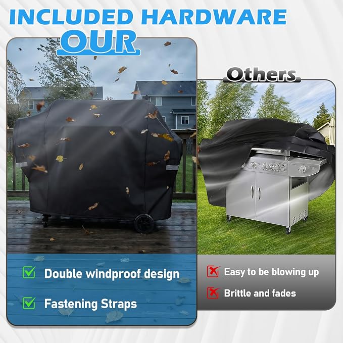 Utheer 600D Waterproof Grill Cover for Pit Boss 1600 Series, Fits Navigator 1600M PB1600M PB1600CST PB1600CS2 PB1600 Elite, Replaces 40455, No Need to Fold Side Shelf, 64.2 x 27.6 x 43.3 in