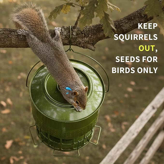 Solution4Patio Bird Feeder, 10LB Powder Coated Metal Wild Birdfeeder with 32 Feeding Stations & Triple Perches, Rust-Proof Hanging Design for Cardinals, Finches and Outdoor Garden Use (Glazed Green)