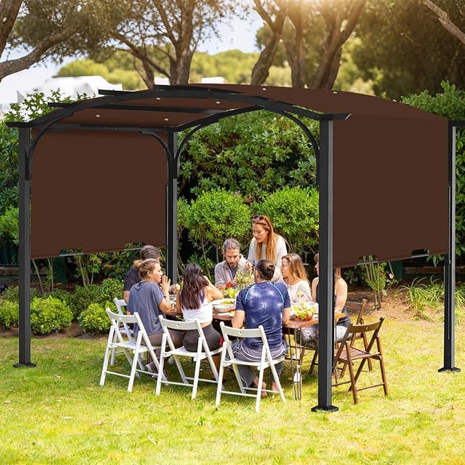 Pergola Canopy Replacement Cover for Lowe's Allen + Roth 10x10 Ft Freestanding Pergola, 200" x 103" Shade Cover, Compatible with Model #L-PG152PST-B,Cover Only (Coffee)