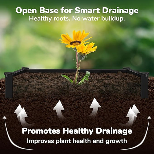 Raised Garden Bed - 1x1 ft Planter Box - White HDPE - No Tools Needed - DIY Kit for Urban Gardening, Flowers, Herbs & Vegetables - Made in The USA - 2 Pack