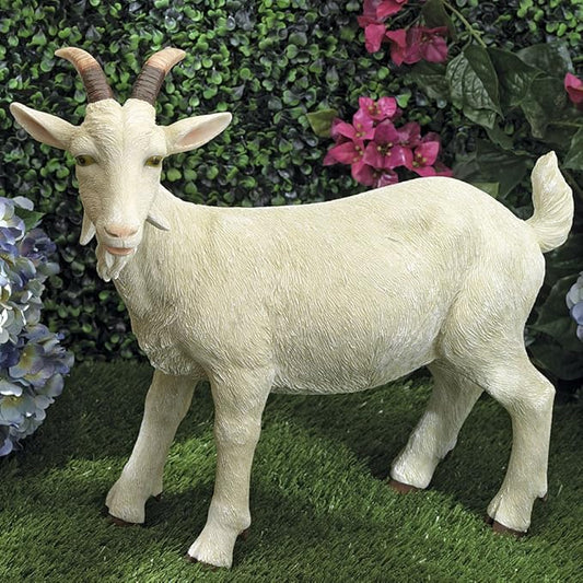 Bits and Pieces - Realistic Goat Statue - Lifelike Durable Resin Sculpture - Outdoor Garden Sculpture