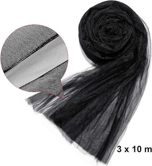 Zonon 10 x 33ft Mosquito Netting Garden Insect Bug Mesh Netting Garden Patio Mesh Screen Net Fly Insect Bug Bird Net Barrier for Patio Balcony Porch Gazebo Vegetables Fruits Plant Protection(Black)