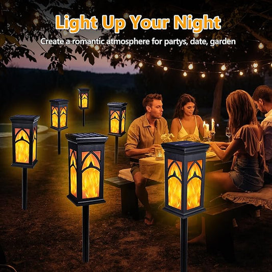 Solar Lights Outdoor, 10 Pack Solar Torch Light with Flickering Flame, Waterproof Garden Lights Outdoor Landscape Lighting, Flame Torches for Outside Patio Pathway Walkway Yard Lawn Decorations