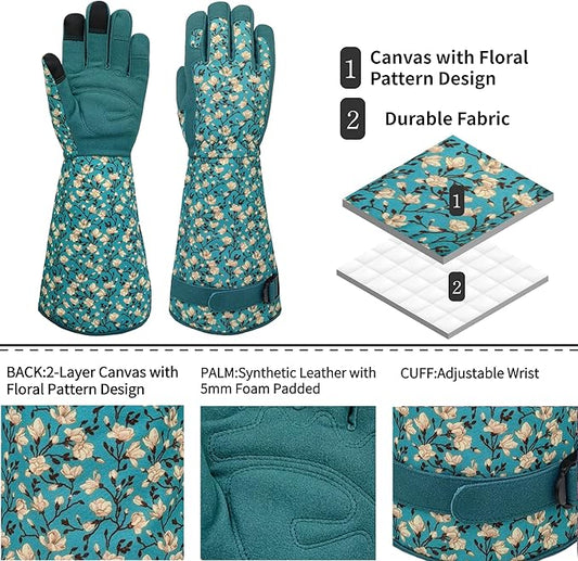 Long Gardening Garden Gloves,Thorn-proof&Puncture Resistance Rose Cactus Gauntlet Glove for Gardener,Gifts