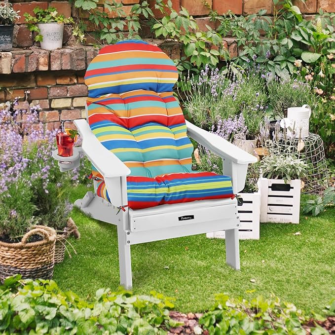 FUNBERRY Adirondack Chair Cushion Polyester, Waterproof, UV Fade Resistant, Set of 1, 44''L x 19''W x 4''H