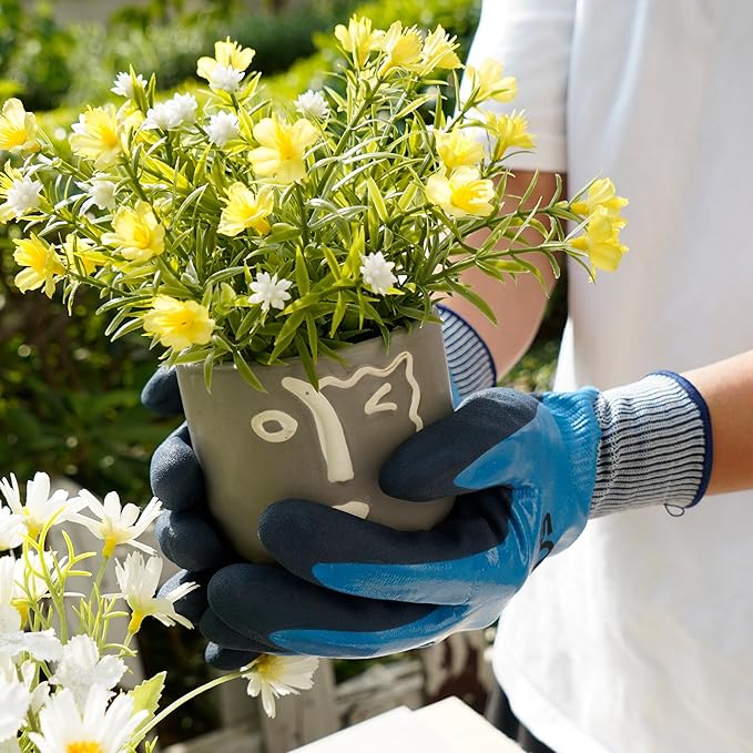 CYRUS Nitrile Gardening Gloves for Women&Men, Thorn-Proof Garden Gloves,Work for Yard Garden, Weeding, Digging, Pruning