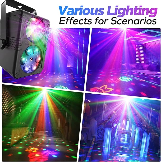 Party Lights, Dj Disco Light Sound Activated Strobe Stage Lights for Parties, RGB Rave Lightning for Birthday Christmas Gift Wedding Karaoke KTV Bar Club Pub Home Room Halloween Decorations