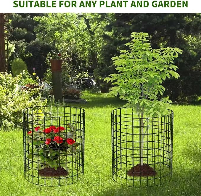 10 Packs Round Plant Protector from Animals,Metal Wire Mesh Garden Plant Cages for Outdoor Gardening Supplies, Garden Protection Rabbits Chickens Ducks for Vegetables, Flowers, Shrubs (12'' x 12'')