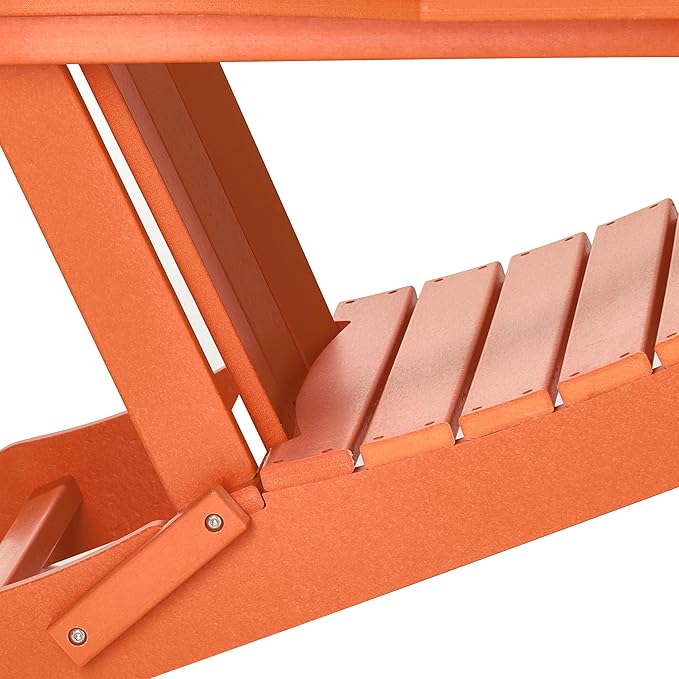 WestinTrends Malibu Malibu Outdoor Folding Poly Adirondack Chair (Set of 8), Orange