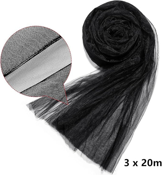 Zonon Mosquito Netting Garden Insect Mesh Netting Garden Patio Mesh Screen Net Fly Insect Bug Bird Net Barrier for Patio Balcony Porch Gazebo Vegetables Fruits Plant Protection(9.84 x 65.62 ft,Black)