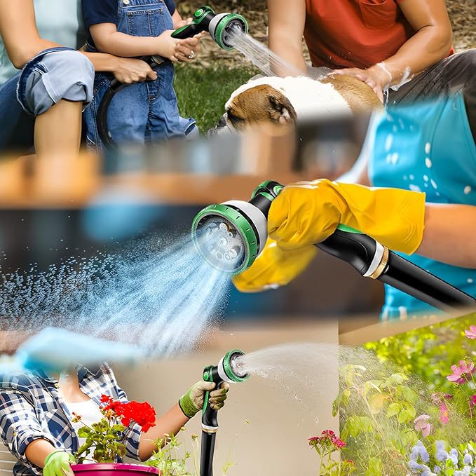 Garden Hose 25 FT, Heavy Duty Water Hose with Aluminum Fittings, Puncture Proof All-weather, Ultra-Lightweight and Flexible, Watering and Cleaning for Outdoor, Lawn