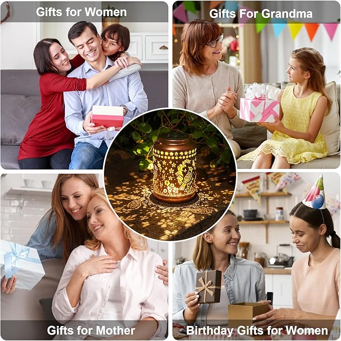 Cardinal Solar Lantern Outdoor Cardinal Decor Garden Decor Waterproof Light Hanging Solar Lights Yard Decor, Christmas Gifts, Gifts for Women, Gifts for Mom, Gifts for Grandma