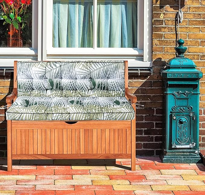 Swing Replacement Cushions with Backrest, 2 or 3 Seater Waterproof Non-Slip Overstuffed Swing Pad, Indoor/Outdoor Bench Cushion for Porch Chair Swing Garden Furniture (Flower color2, 40 * 70.8in)