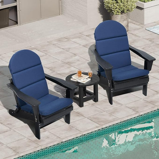Crestlive 50x19.6 Inch Adirondack Chair Cushion, Waterproof, Fade Resistant, High Back Outdoor Rocking Chair Cushion for Patio, Navy