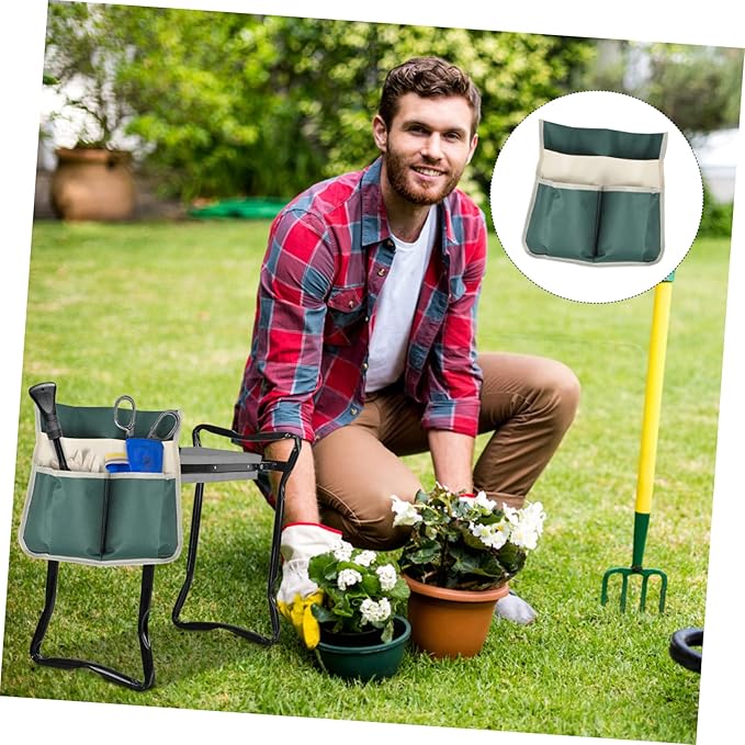 YARNOW Garden Kneeler Tool Bag Large Multi-Pocket Tote with Durable 600D Fabric Storage Pouch for Gardening Tools Organizer and Easy Carry