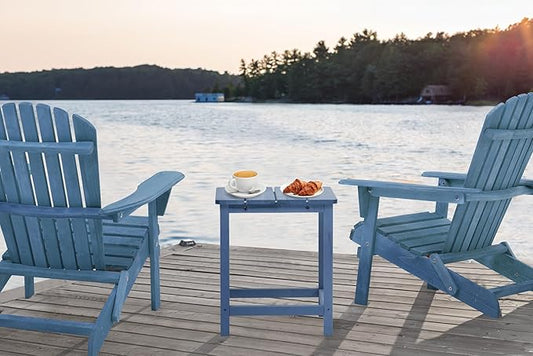 Outdoor Wooden Folding Adirondack Chair Set of 2 with Pre-Assembled BackRest, Wood Patio Chair for Garden Backyard Porch Pool Deck Firepit