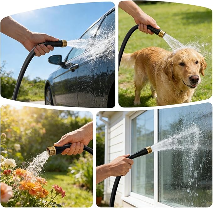 Garden Hose 100FT, Non-Expanding Water Hose Ultra Lightweight, Kink-Free, Burst-Resistant, Lead-Free, Durable & Flexible High-Pressure Hose for Yard, Lawn, Outdoor, Car Washing