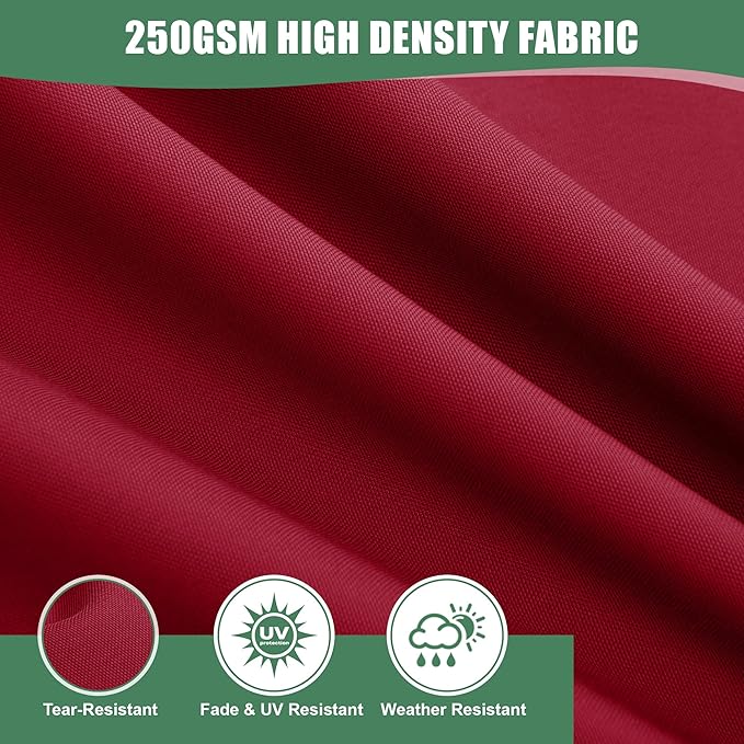 Waterproof Patio Cushions for Outdoor Furniture, Fade Resistant Back Pillow and Seat Cushion Set for Couch Replacements, 24 x 24 Inch, Red, 1 Set