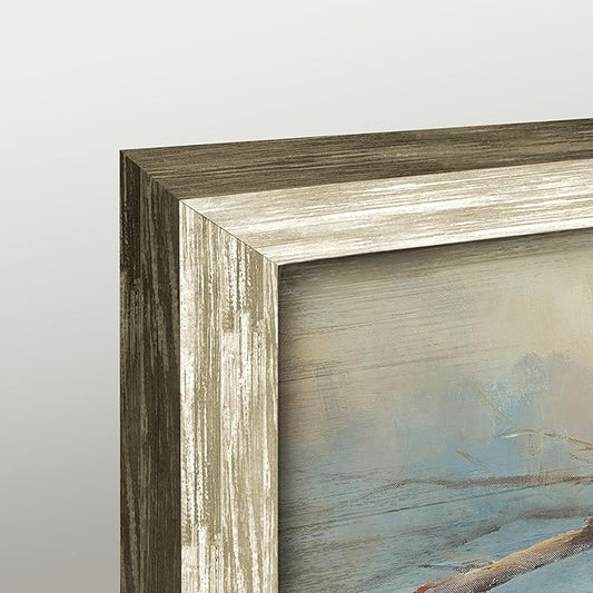 Rustic BlueBird Wooden Wall Art: Colorful Bird Framed Painting Vintage Sparrow Picture Cute Chickadee on Flower Branch Prints Countryside Artwork Decor for Living Room Bedroom Farmhouse