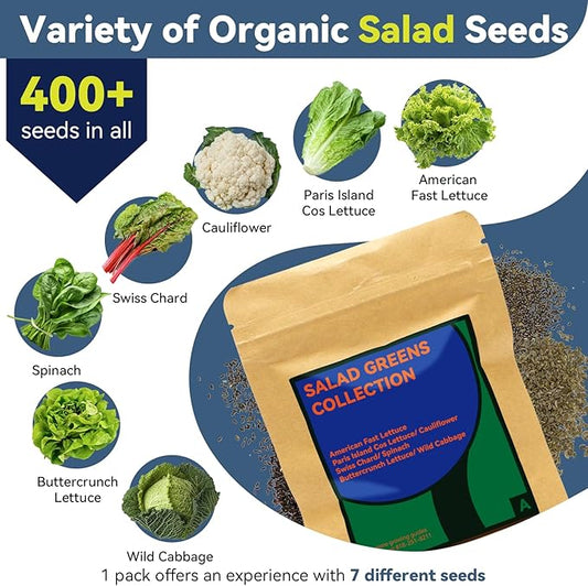 LYKOCLEAN Mix Salad Seed Pods for Ahopegarden, iDOO Hydroponics Growing System Indoor Herb Garden, 400+ Seeds(7-Pods)