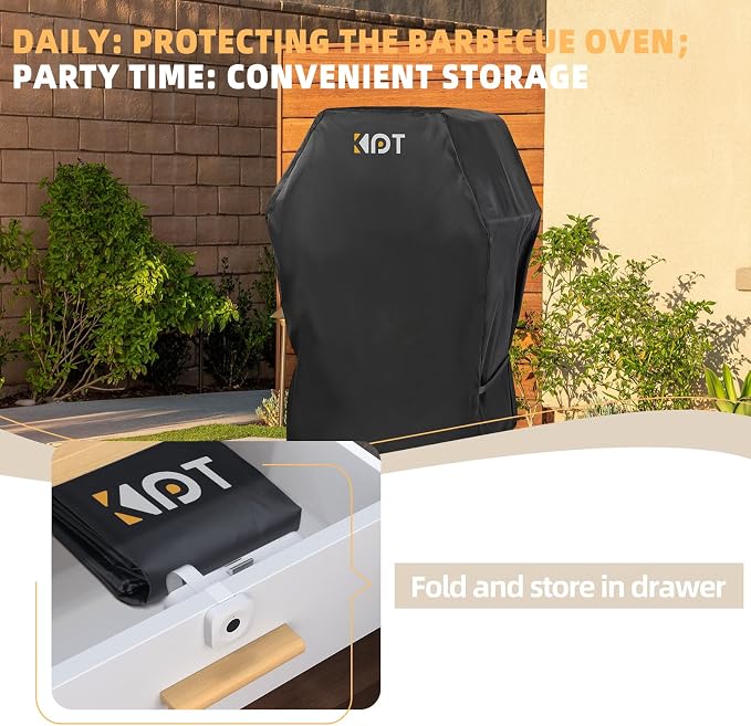 KPT 30 Inch Grill Cover for Outdoor Grill - Heavy Duty Waterproof 420D BBQ Cover with Hook, Air Vent, Buckle - Gas Grill Cover, UV & Fade Resistant, BBQ Grill Cover for Weber, Nexgrill, Char Broil