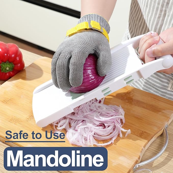 Dowellife ANSI A9 Cut Resistant Glove Food Grade, Stainless Steel Mesh Metal Knife Cutting Glove for Butcher Meat Cutting Oyster Shucking Kitchen Mandoline Chef Slicing Fish Fillet (Small-3 Pcs)
