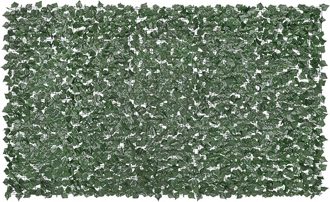 VEVOR Artificial Ivy Privacy Fence Screen, 59 x 98 in Faux Ivy Vine Leaf Hedges Fence, Greenery Privacy Fence with Strengthened Joint, Green Wall Decoration for Outdoor Garden, Yard, Balcony