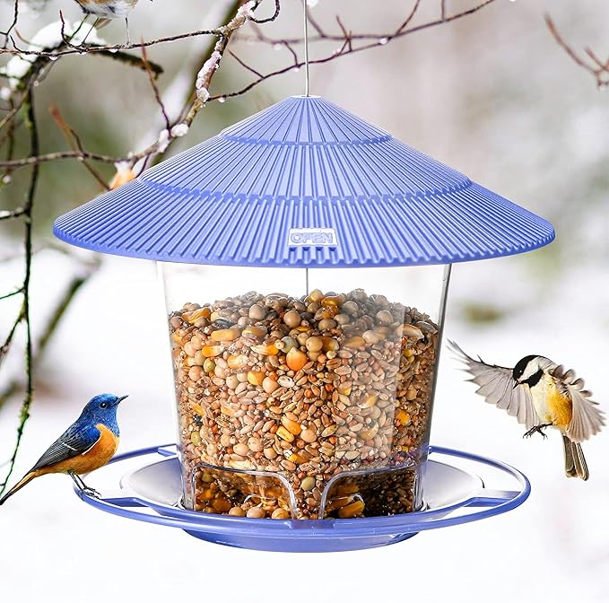 Bird Feeder Outdoor Hanging for Wild Bird Seed, Purple