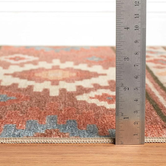 Dash & Albert Canyon Natural Machine Washable Rug, 7.5 X 9.5 Feet, Natural Geometric Pattern - Premium Luxury Hotel Quality Soft Breathable Hypoallergenic Machine Washable Easy Care All Season