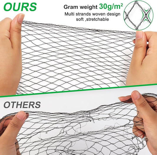 Pond Netting Kit, 15 x 20 Feet Pond Covers for Outdoor Fish Ponds,Pond Net Floating Guard Protect Fish Koi from Birds Cats, Herons,30g/㎡ Mesh Leaves Catcher(20pcs Stakes Included)