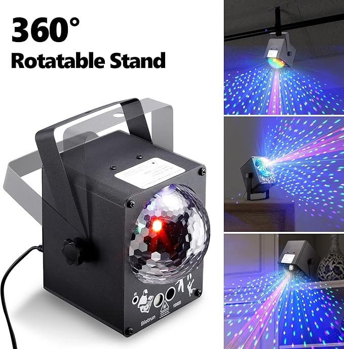 Party Dj Disco Stage Light, Sound Activated Strobe Stage Lights, LED RGB Rave Flashing Lights with Remote Control for Parties Birthday Gift Wedding Karaoke Bar Club Dance Home Halloween Decorations