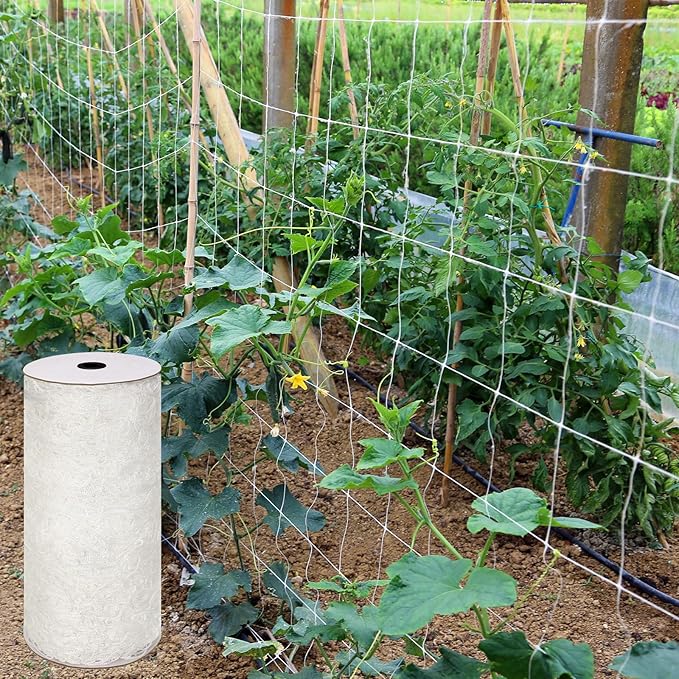 Berlune 6.5 x 700 ft Trellis Netting Roll Soft Mesh Nylon Heavy Duty Garden Trellis Netting Bulk for Climbing Plants, Grape Racks, Growing Support Bean, Pea, Tomatoes