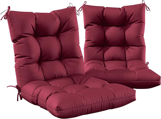 Patio Seat&Back Chair Cushions for Outdoor Furniture,Comfortable Cushions for Rocking/Dining/Lawn Chair-Set of 2