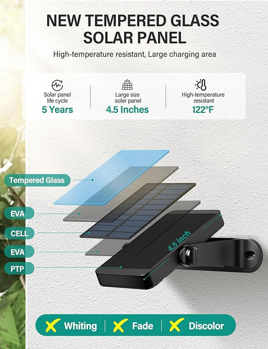 COXSENI Solar Wall Lights Outdoor with Remote Control, Long Lasting Battery, 6 Modes, Warm/Cool White, RGB, IP65 Waterproof 360° Adjustable Angle for Fence Porch Yard, 6 Pack