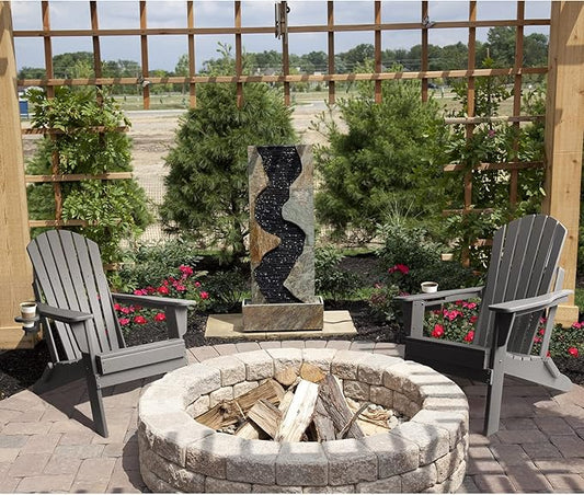 FUNBERRY Folding Adirondack Chair Set of 2, All Weather HDPE Fire Pit Chairs with Cup Holder for Outdoor