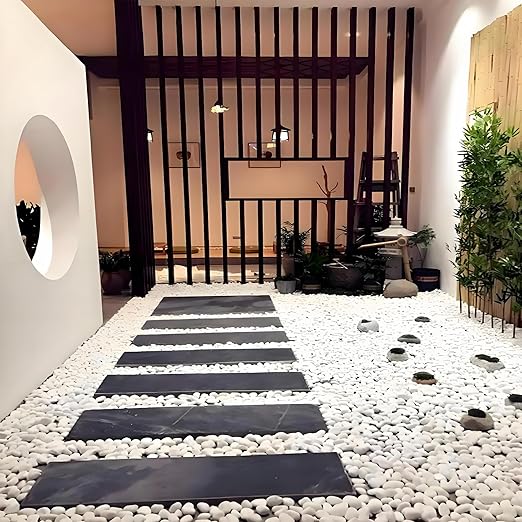 FANTIAN 40 lbs White River Rocks for Landscaping, 1-2 Inch Polished Pebbles for Indoor Plants, Decorative White Stones for Plants, Vase, Aquarium, Fish Tank and Garden