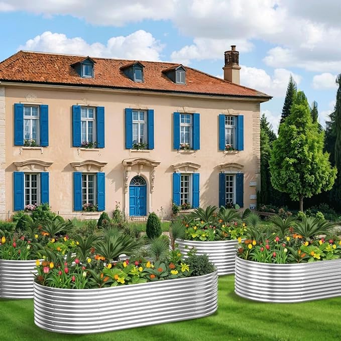 Raised Garden Bed Outdoor 2 Pack, Tall Galvanized Steel Raised Beds for Gardening, Above Ground Garden Bed Corrugated Metal for Vegetables and Flowers-8x4FTx15inch