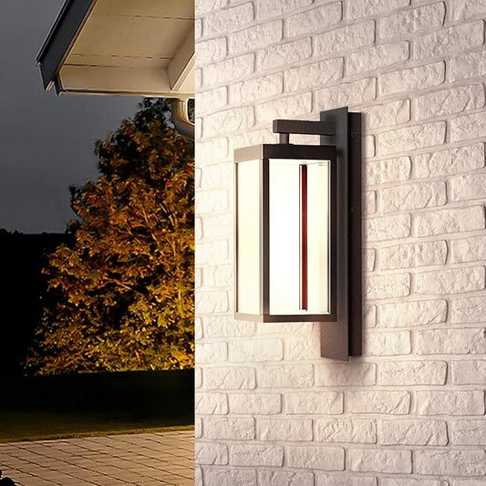 Outdoor Wall Sconce, Exterior Waterproof Wall Lantern Light Fixtures, Dark Porch Lights with Clear Glass Shade, Waterproof Aluminum Front Door Wall Mount Lighting for Garage Garden Patio, 2 Pack