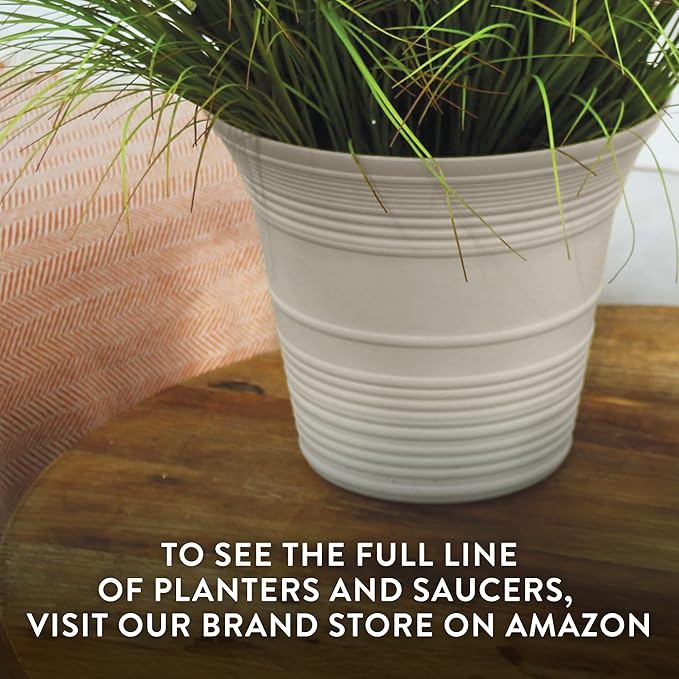 The HC Companies 14 Inch Sedona Round Self Watering Planter Pots, Lightweight UV-Resistant Plastic Indoor & Outdoor Planters, 2-Pack Flower Pots for Garden & Home Decor, Wild Red