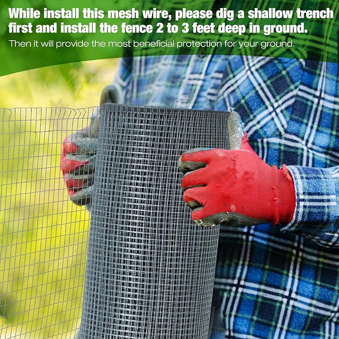 Tatuo Hardware Cloth 1/2 Inch 16in x 50ft Hot Dip Galvanized After Welded Cage Mesh Rolls 21 Gauge Metal Chicken Wire Roll Wire Fencing Poultry Netting for Raised Garden Rodent Animals