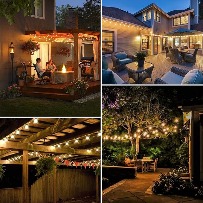 DAYBETTER 150ft Solar String Lights Outdoor Waterproof, 75 Bulbs 2700K Warm White Energy-Saving, Solar Lights for Garden, Patio, Backyard - Perfect for Homeowners