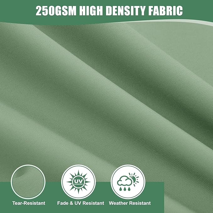 Outdoor Chair Cushions Set of 4, Waterproof Back Pillow and Seat Cushion Set for Patio Furniture, Outdoor Sofa Replacement Cushions with Removable Cover, 24 x 24 Inch, Sage Green